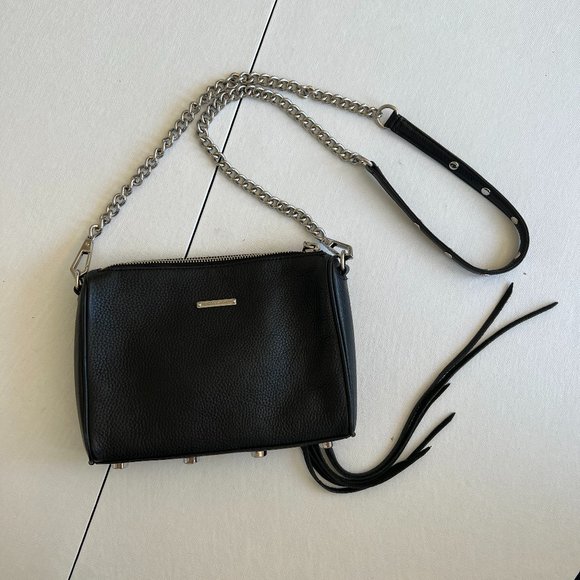 Rebecca Minkoff “5 Zip Crossbody” Bag in Black Leather & Silver Hardware - Picture 5 of 12